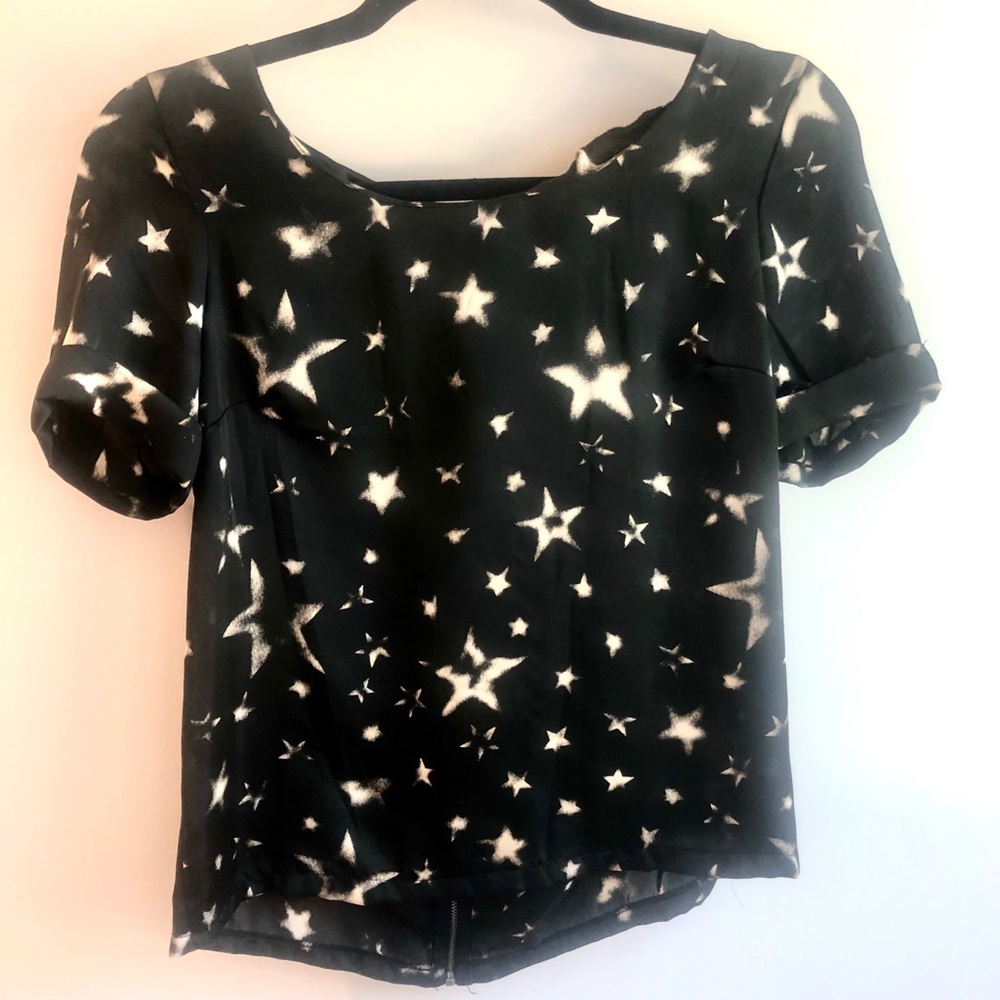 Black with gold stars blouse